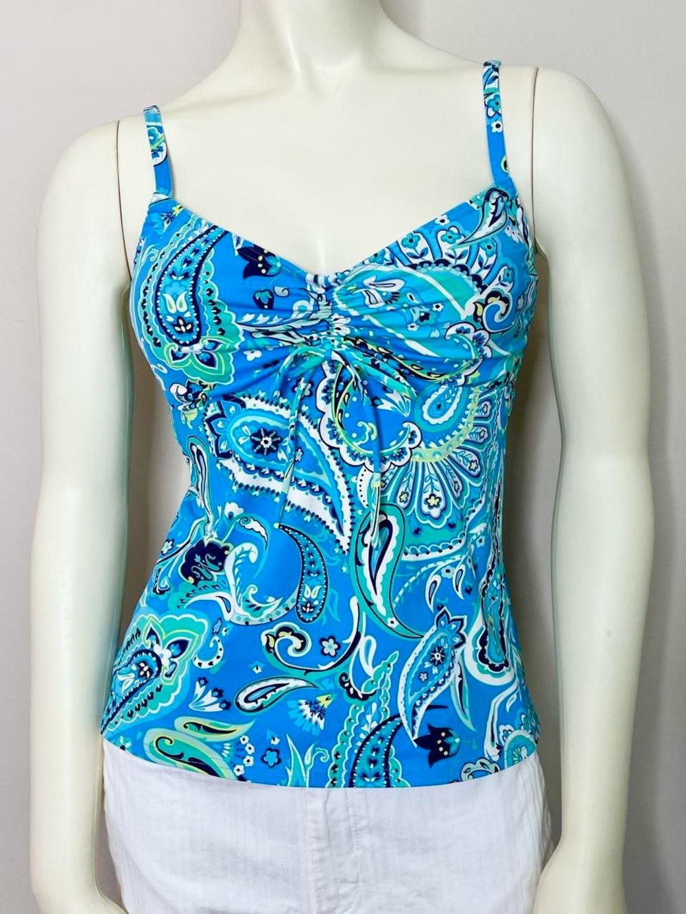 2016 blue babydoll boho tank top by Lands End